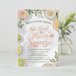 Hon hittade sin huvudsakliga squeeze citrus bröllo inbjudningar