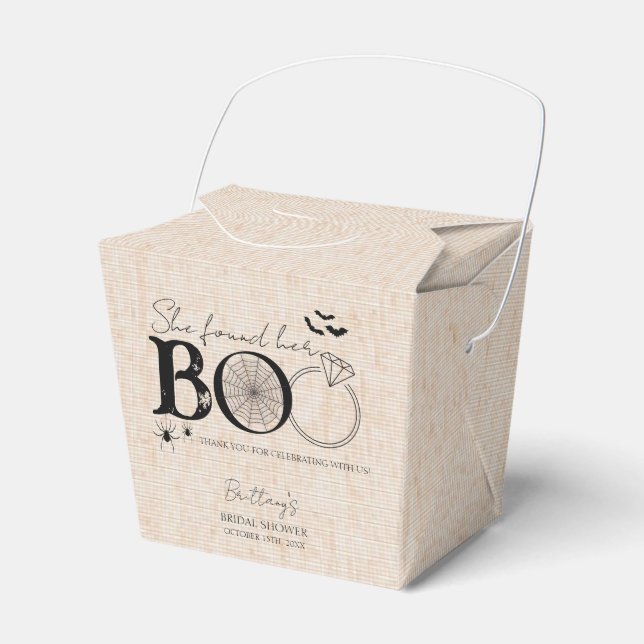 Hon Hittade Sin Kärlek Rustik Halloween Bröllopsdu Presentaskar (Framsidan Sidan)