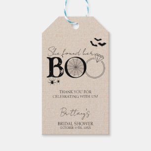 Hon Hittade Sin Kärlek Rustik Halloween Bröllopsdu Presentetikett