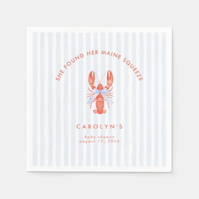 Hon hittade sin Maine Squeeze Coastal Lobster Pappersservett (Framsidan)