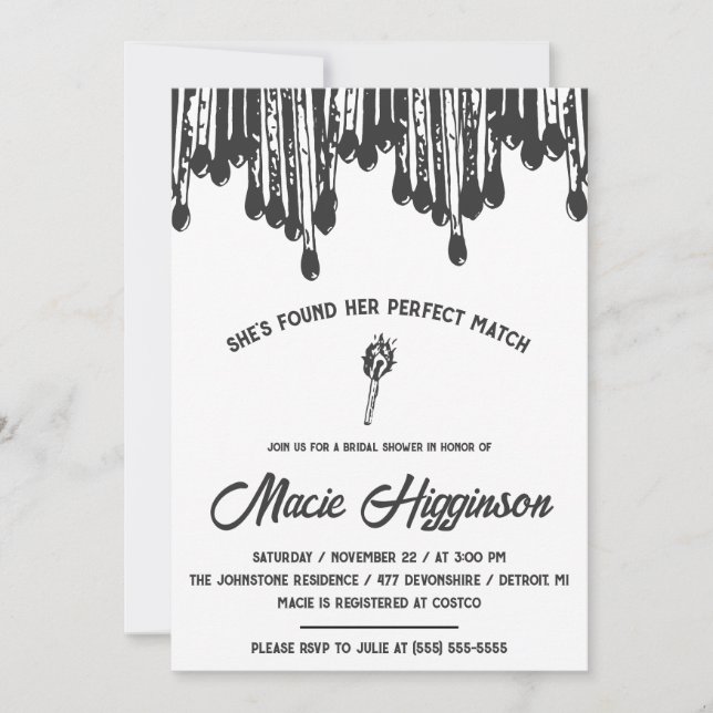 Hon hittade sin Perfekt Match Möhippa Inbjudningar (Framsida)