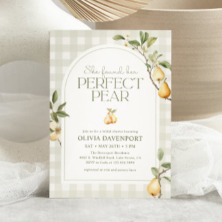 Hon hittade sin Perfekt Pear Botanical Möhippa Inbjudningar