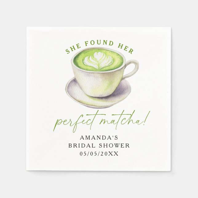 Hon hittade sin perfekta matcha Bröllopsdusch Pappersservett (Framsidan)