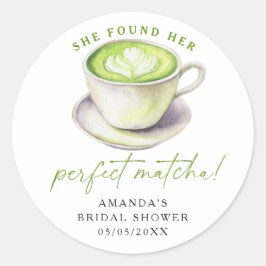 Hon hittade sin perfekta matcha Bröllopsdusch Runt Klistermärke