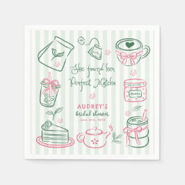 Hon hittade sin perfekta Matcha gröna bröllopsdusc Pappersservett