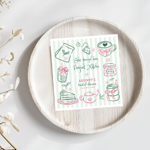 Hon hittade sin perfekta Matcha gröna bröllopsdusc Pappersservett