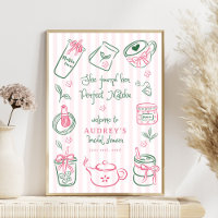 Hon hittade sin perfekta Matcha rosa bröllopsdusch
