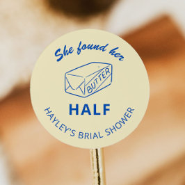 Hon Hittade Sin Smörhalva Bröllopspresent Runt Klistermärke