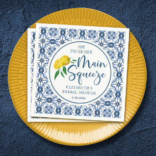 Hon hittade sin stora lymftilje Lemon italiensk bl Pappersservett