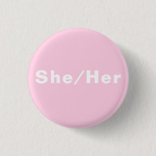 Hon, hon, Gender Pronouns Lgbtq ljust rosa pride Knapp