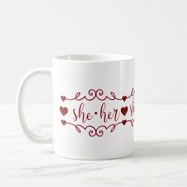 Hon i Red Finare Doodles Kaffemugg (Vänster)
