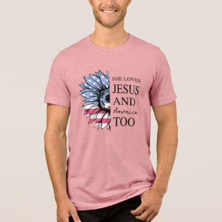 Hon Jesus och Amerika också 4 juli T Shirt