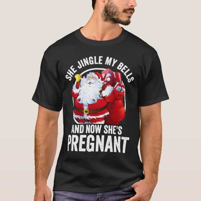Hon Jingle min Klockor och nu är hon gravid T Shirt (Framsida)