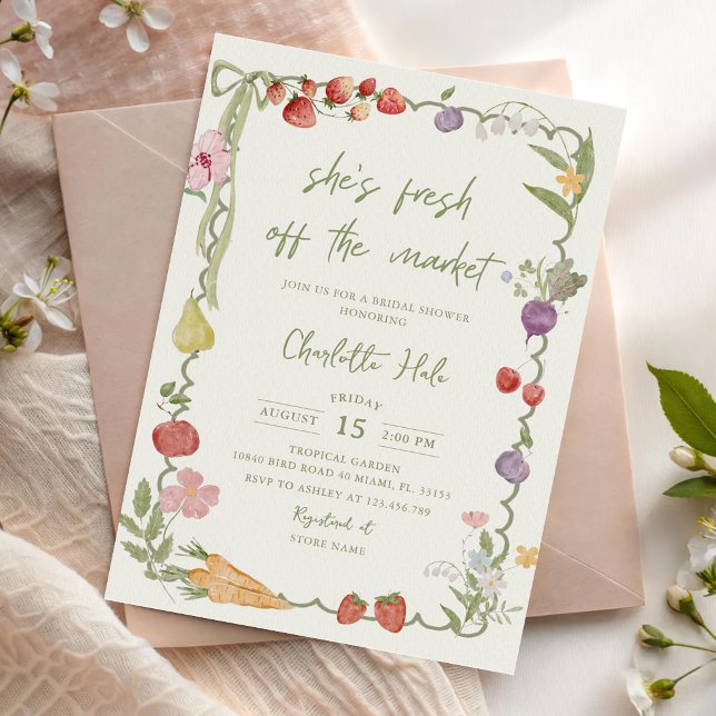 Hon just kommit ut på marknaden - Bridal Shower Inbjudningar (Skapare uppladdad)