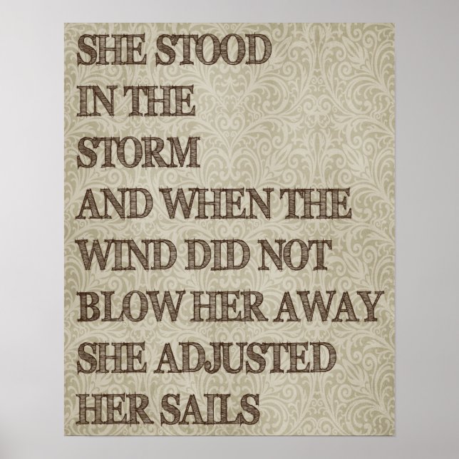 Hon justerade sina seglar poster (Framsidan)