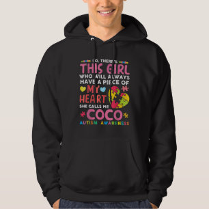 Hon kallar mig Coco Autism Awarene Hoodie