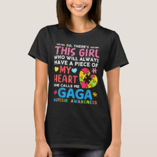 Hon kallar mig Gaga Autism Awarene T Shirt