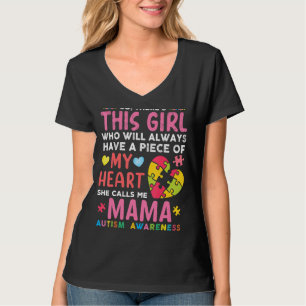 Hon kallar mig Mamma Autism Awarene T Shirt