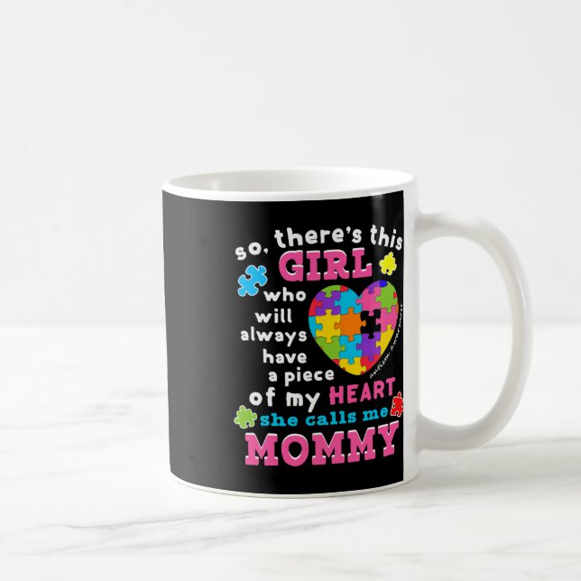 Hon kallar mig Mamma Autism Awareness Kaffemugg (Höger)