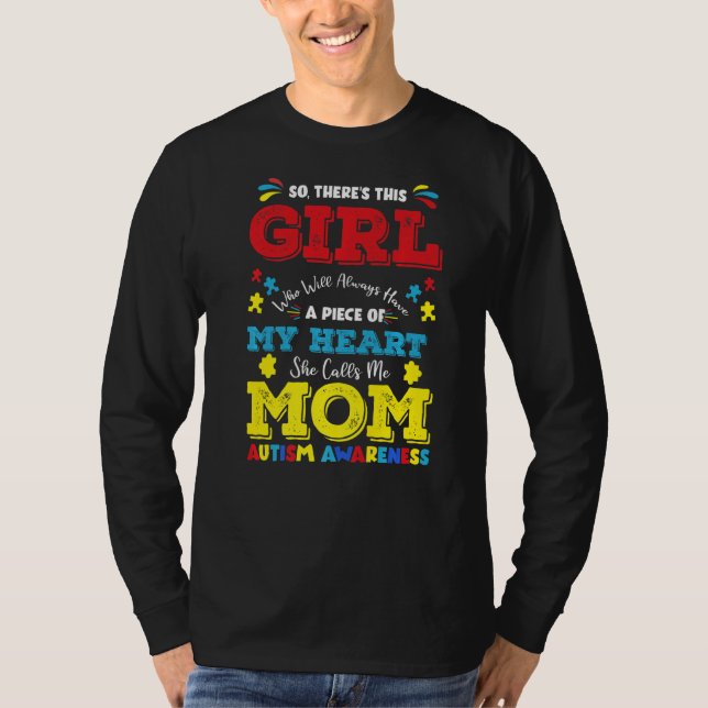Hon kallar mig Mamma Mor Autism A T Shirt (Framsida)