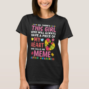 Hon kallar mig Meme Autism Awarene T Shirt
