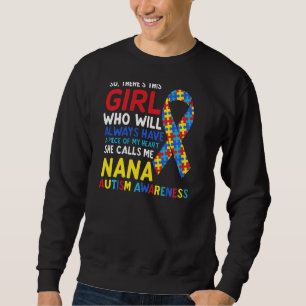 Hon kallar mig Nana Grandma Autism Lång Ärmad Tröja