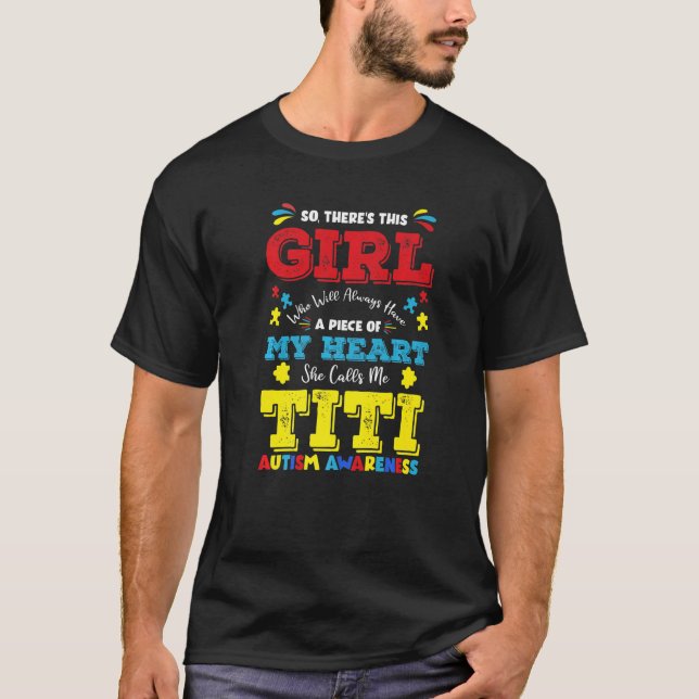 Hon kallar mig Titi Auntie Autism T Shirt (Framsida)