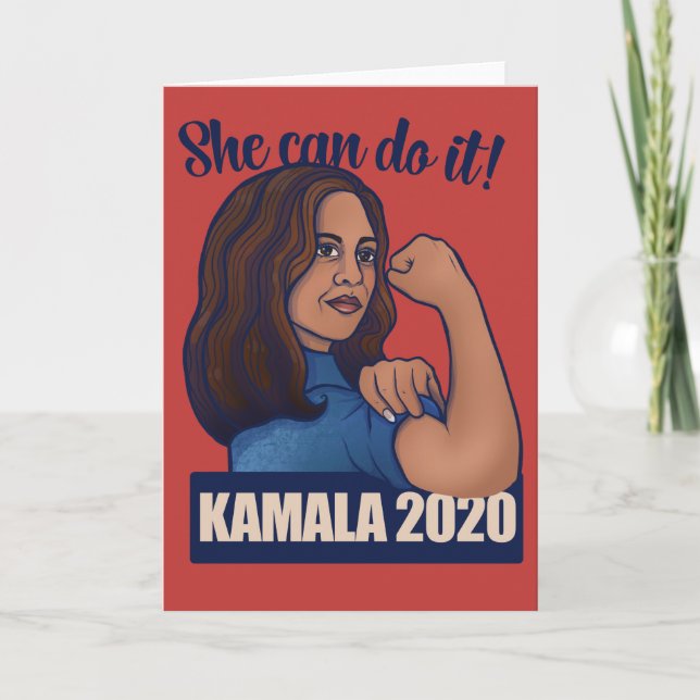 Hon kan göra det KAMALA 2020 Vote Kamala Harris Kort (Framsida)