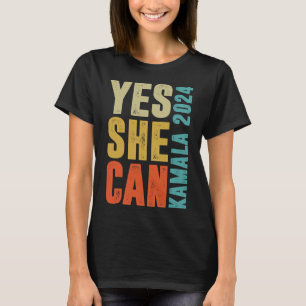Hon kan Kamala 2024 Retro Färg T Shirt