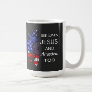 Hon Kärlek Jesus och Amerika också Kaffemugg