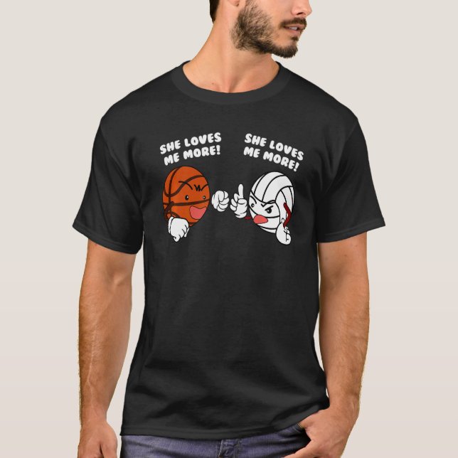 Hon Kärlek mig mer basketbollspelare T Shirt (Framsida)