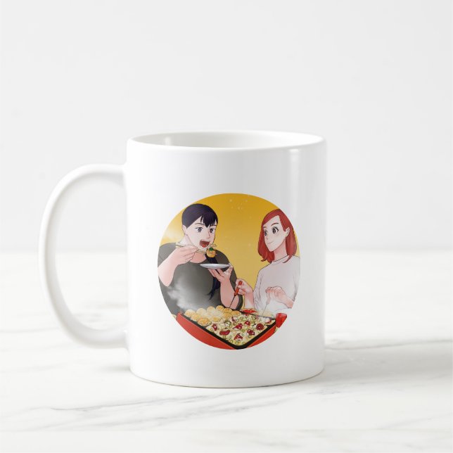 Hon Kärlek till Cook och Kärlek till Eat Promo Kaffemugg (Vänster)