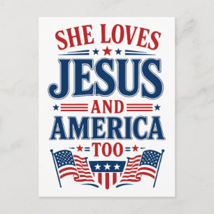 Hon kärlek till Jesus och Amerika också Vykort