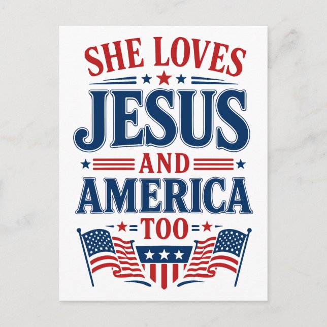 Hon kärlek till Jesus och Amerika också Vykort (Framsida)