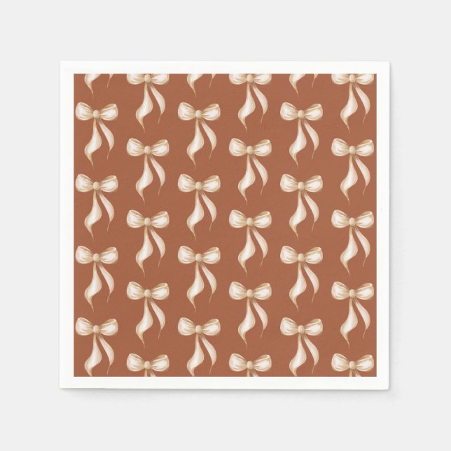 Hon Knutar Knuten Bågmönster Bröllopsfest Pappersservett (Framsidan)