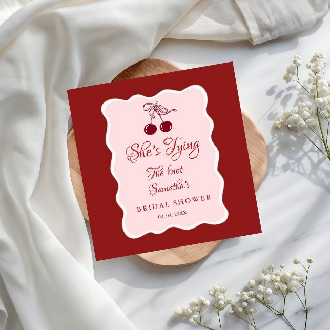 Hon knutar knuten Bröllopsfest för bruden Pappersservett (Skapare uppladdad)