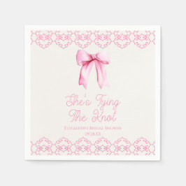 Hon Knutar Knuten Rosa Båge Bröllopsfest Pappersservett