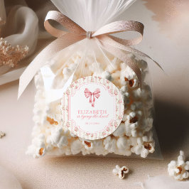 Hon knyter den Coquette slinga Bröllopsfest Runt Klistermärke