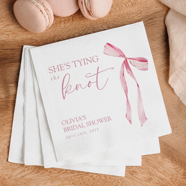 Hon knyter knuten Coquette Bow Bröllopsfest Pappersservett (Skapare uppladdad)