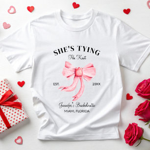 Hon knyter knuten Coquette Sängkammarparty T Shirt