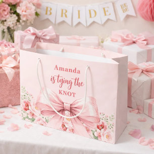 Hon knyter knuten rosa båge floral Bröllopsfest