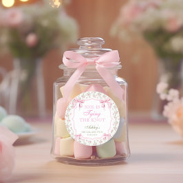 Hon knyter knuten Rosa band Vintage Runt Klistermärke