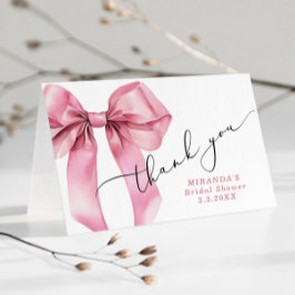 Hon knyter knuten Rosa Bow Bröllop  Tack Kort