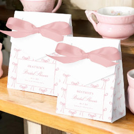 Hon knyter knuten Rosa bröllopsfavoriter Presentaskar