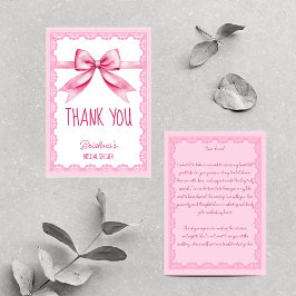 Hon knyter knuten rosa bröllopsfest tack kort