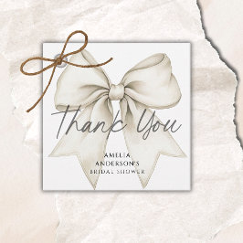 Hon knyter knuten Vit båge Bröllopsfest Gåvor Etiketter