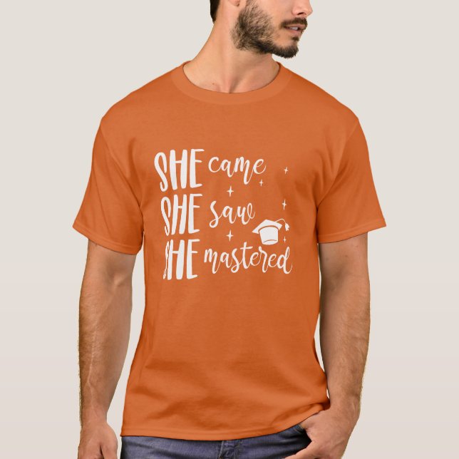 Hon kom hon såg hon bemästrade vänner t shirt (Framsida)