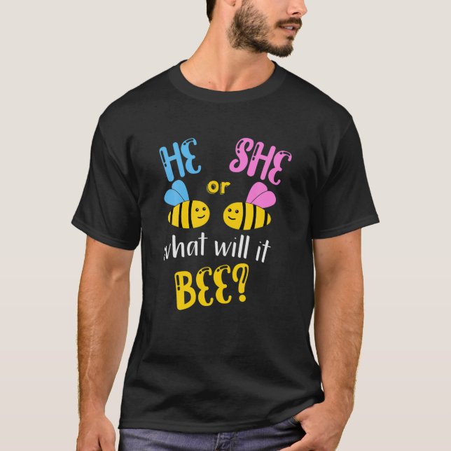 Hon kommer att bli Gender Reveal Girl Bab T Shirt (Framsida)