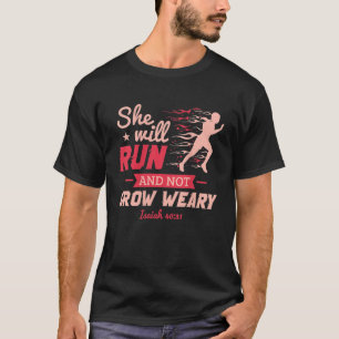 Hon kommer att köra Springa XC Crosst country T Shirt