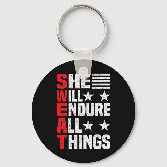 Hon kommer att uthärda hela Sak Nyckelring (Framsida)